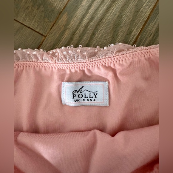Elegant an Sexy Pink Beaded Skirt Oh Polly Sz 4 - Picture 5 of 5
